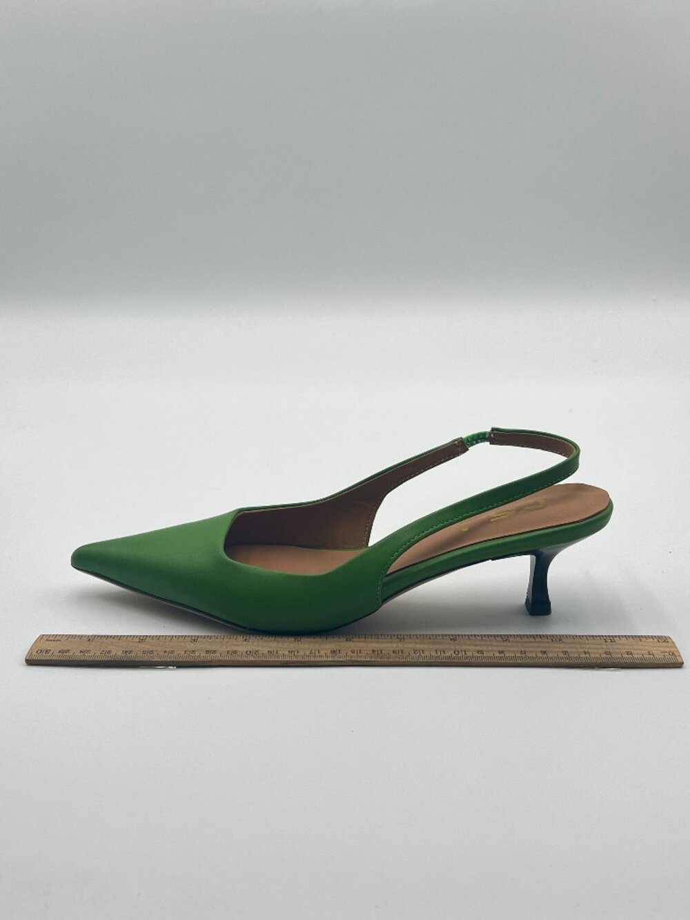 FSJ Green Kitten Heel Slingback Sandals Pointy Toe Sexy Pumps Comfortable Shoes